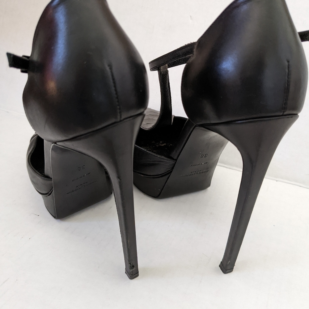 Saint Laurent Tribute Grey Black Python Leather J… - image 4